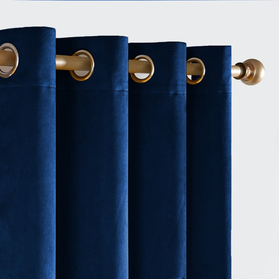 Set of 2 Room Darkening Solid Velvet Grommet Curtains