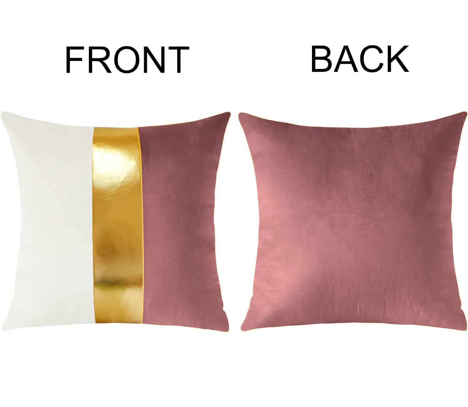 Premium Velvet Set of 2 Decorative Throw Pillow/Cushion Covers with Gold Stripe