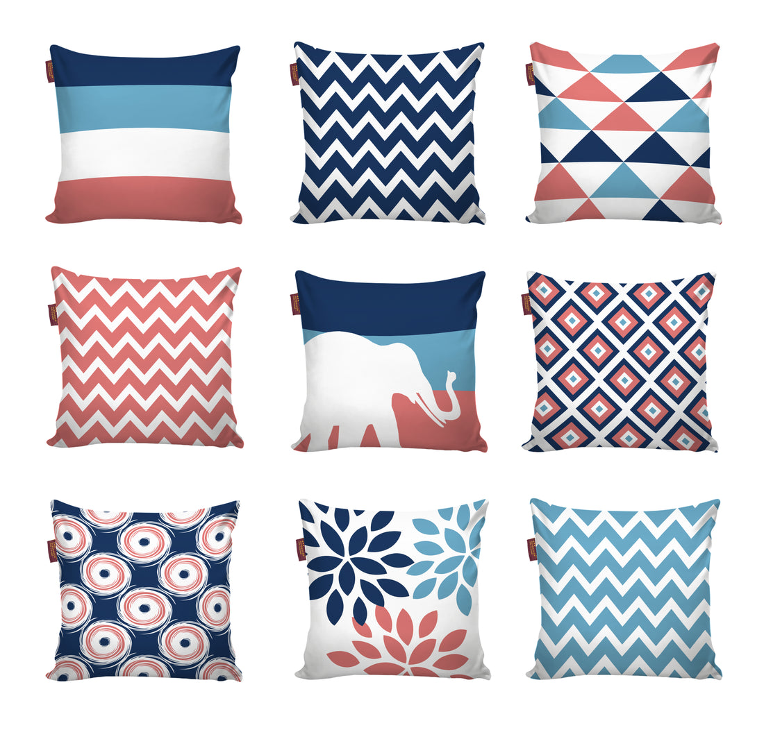 Set of 9 Designer Decorative Throw Pillow/Cushion Covers