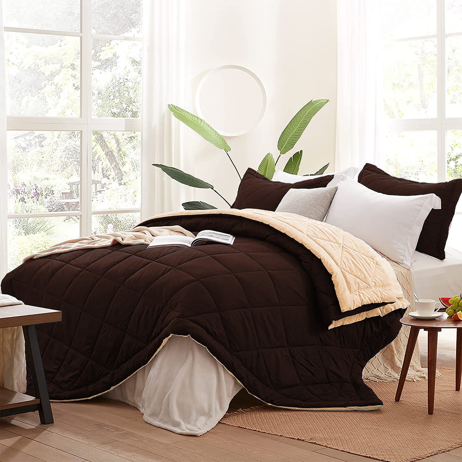 AEROHAVEN 220 GSM Microfiber All-Weather Solid Colour Bed Reversible Comforter AC Quilt Blanket