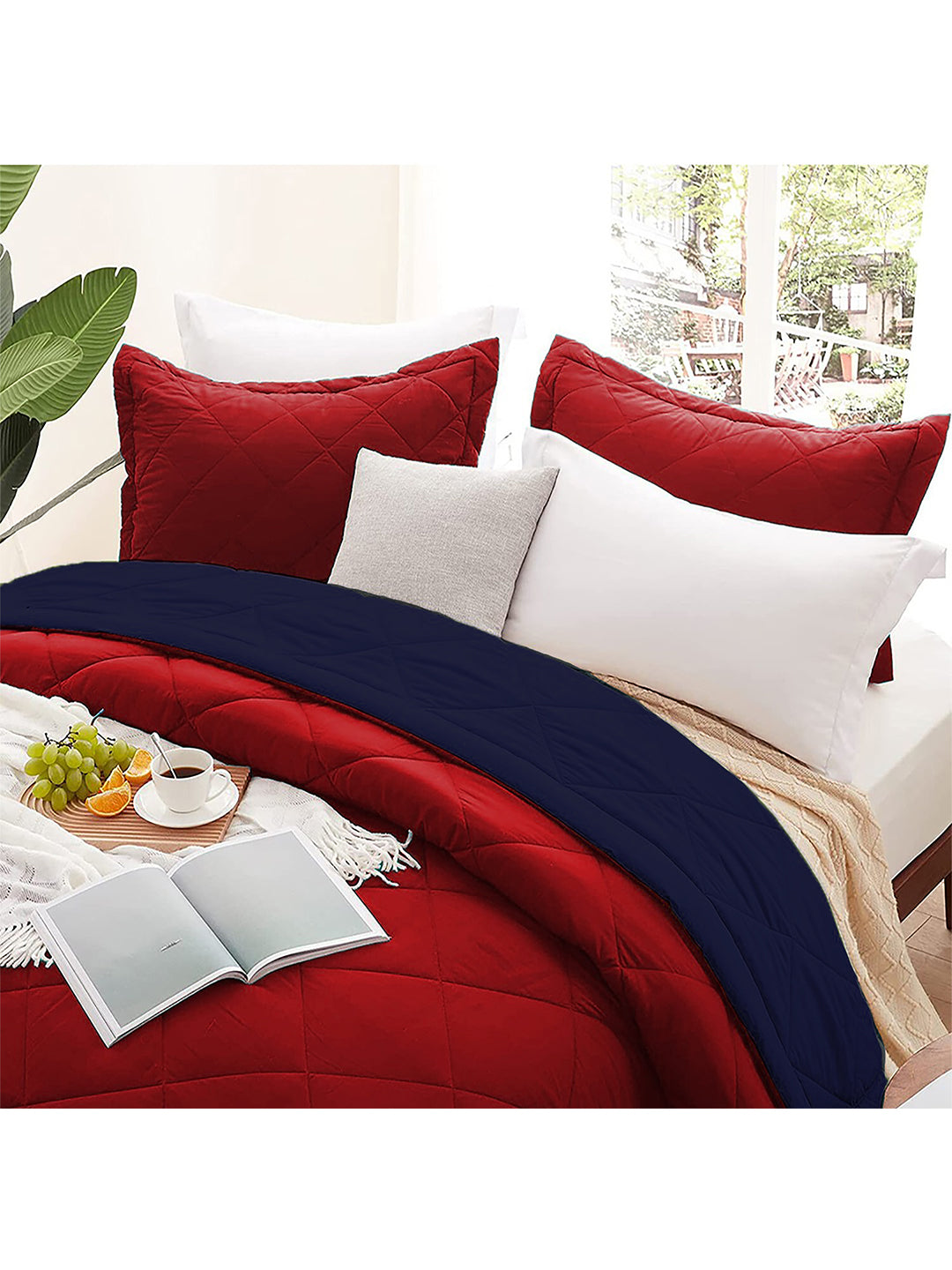 AEROHAVEN 220 GSM Microfiber All-Weather Solid Colour Bed Reversible Comforter AC Quilt Blanket