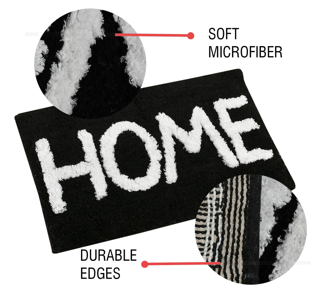 Glorious Super Soft Microfiber Anti Slip Bathmat, Black