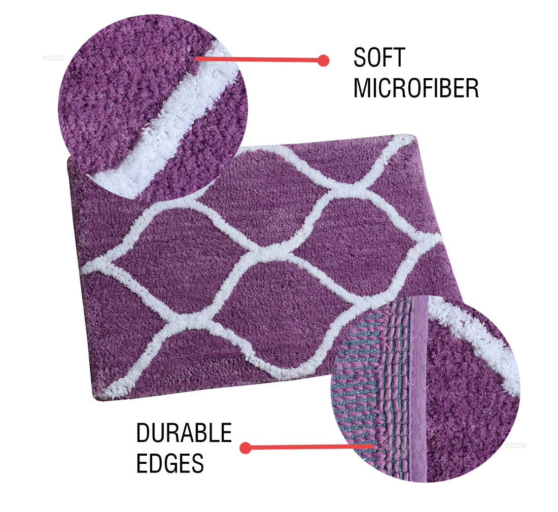 Glorious Super Soft Microfiber Anti Slip Bathmat, Wine