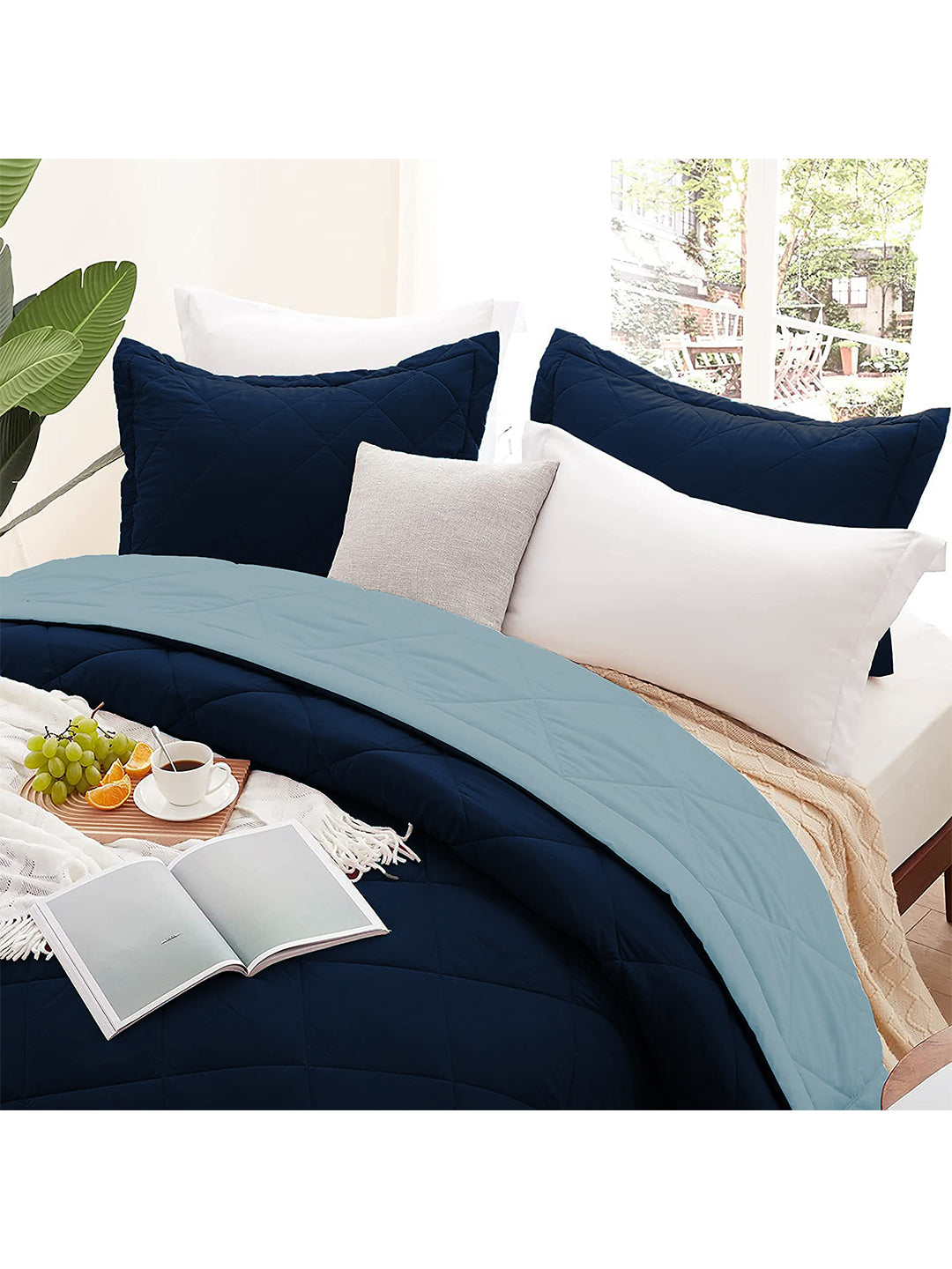 AEROHAVEN 220 GSM Microfiber All-Weather Solid Colour Bed Reversible Comforter AC Quilt Blanket