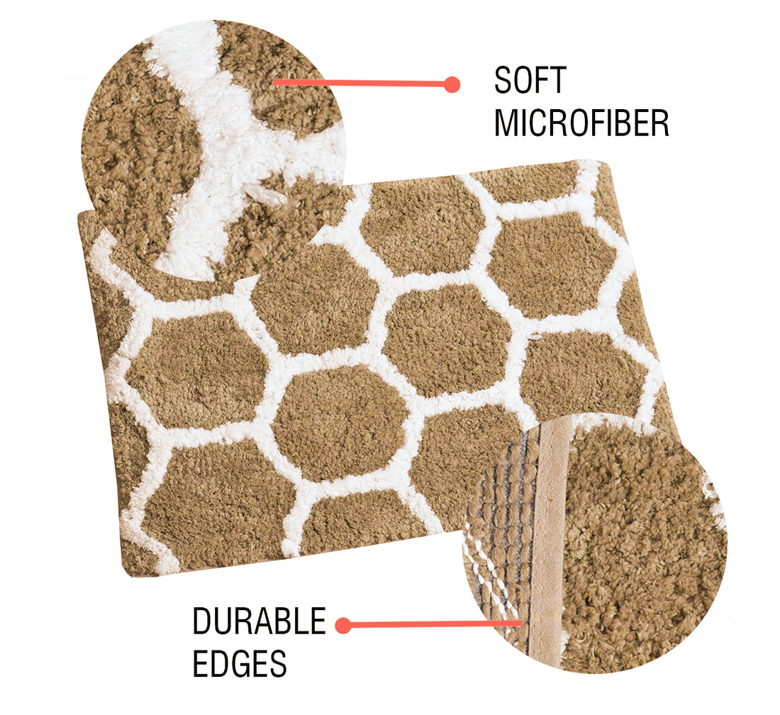 Glorious Super Soft Microfiber Anti Slip Bathmat, Coffee