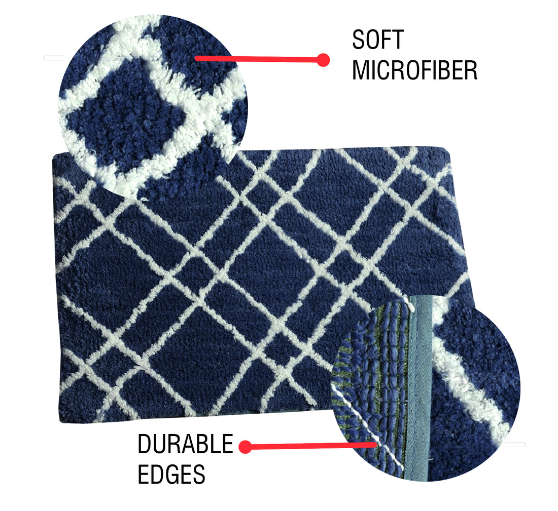 Glorious Super Soft Microfiber Anti Slip Bathmat, Navy