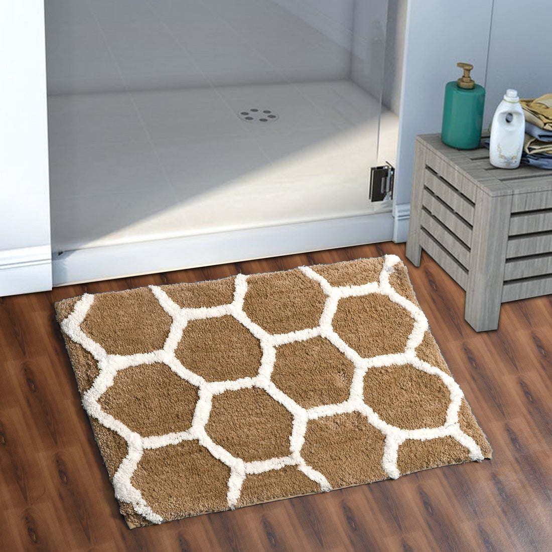 Glorious Super Soft Microfiber Anti Slip Bathmat, Coffee