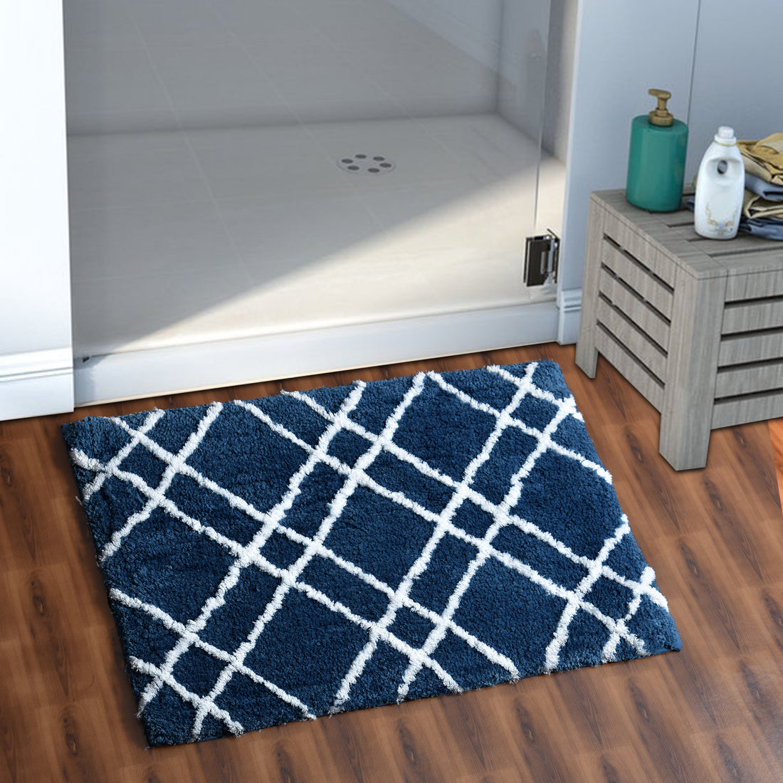 Glorious Super Soft Microfiber Anti Slip Bathmat, Navy