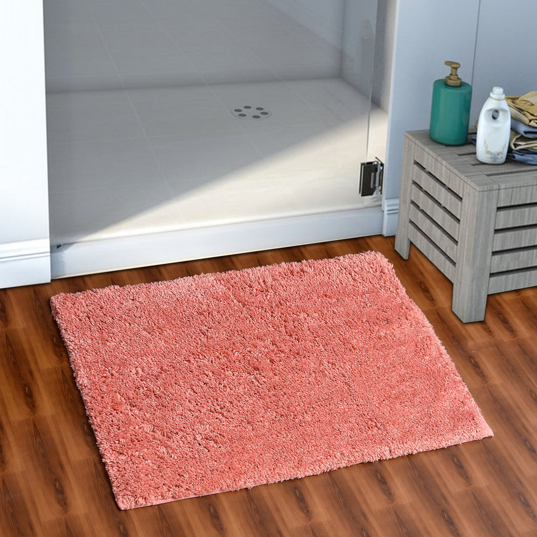 Soft Microfiber Anti Slip Bathmat, Peach