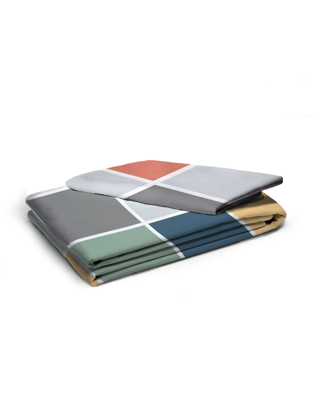 Glace Cotton Abstract Flat Double Bedsheet with 2 Pillow Covers