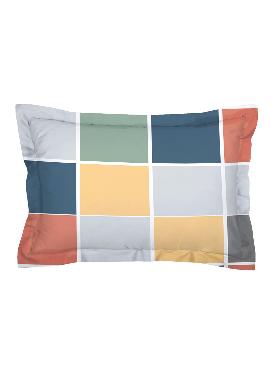Glace Cotton Abstract Flat Fitted Bedsheet with 2 Pillow Covers