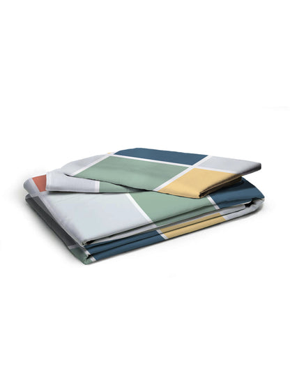 Glace Cotton Abstract Flat Single Bedsheet with 1 Pillow Cover