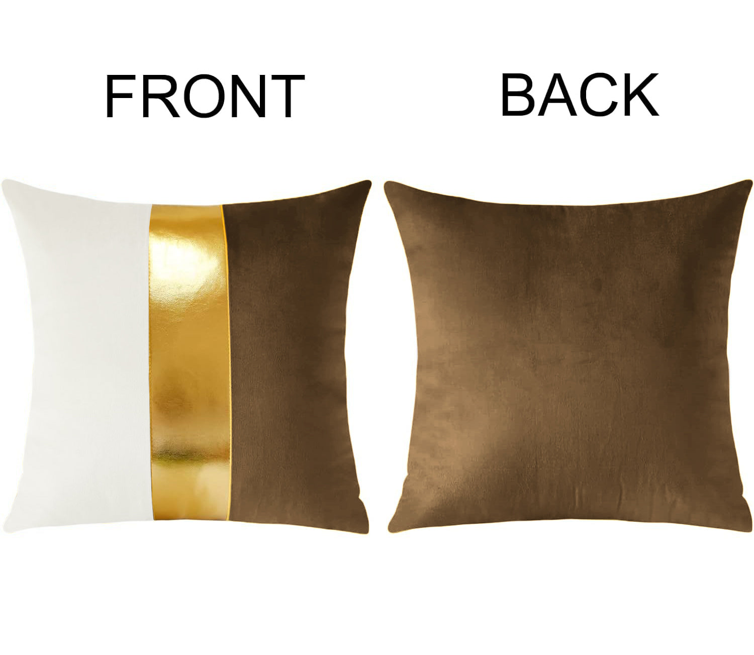 Premium Velvet Set of 2 Decorative Throw Pillow/Cushion Covers with Gold Stripe