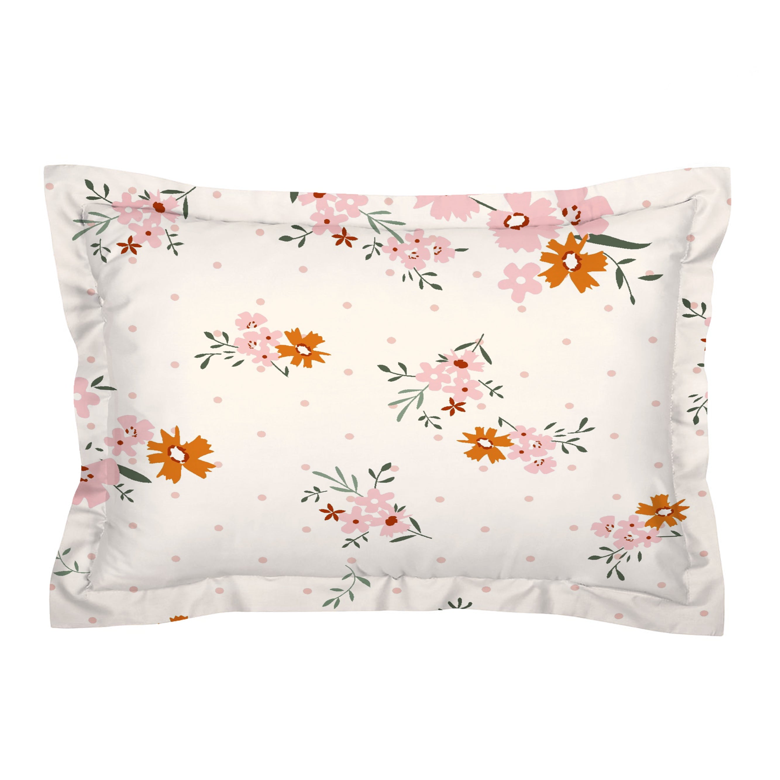 Glace Cotton Abstract Flat Fitted Bedsheet with 2 Pillow Covers