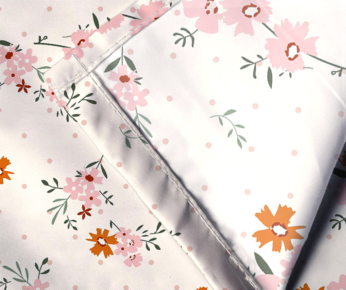 Glace Cotton Abstract Flat Fitted Bedsheet with 2 Pillow Covers