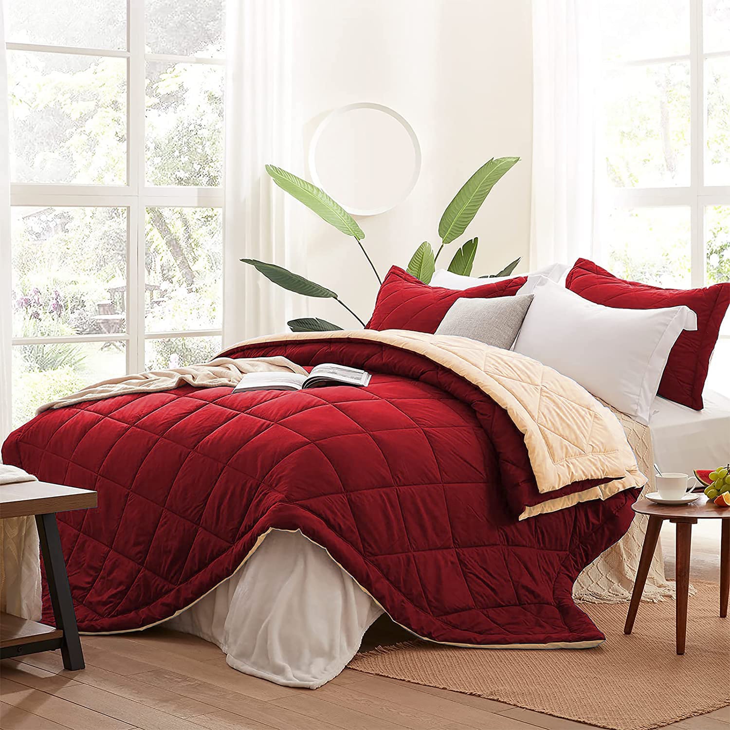 AEROHAVEN 220 GSM Microfiber All-Weather Solid Colour Bed Reversible Comforter AC Quilt Blanket
