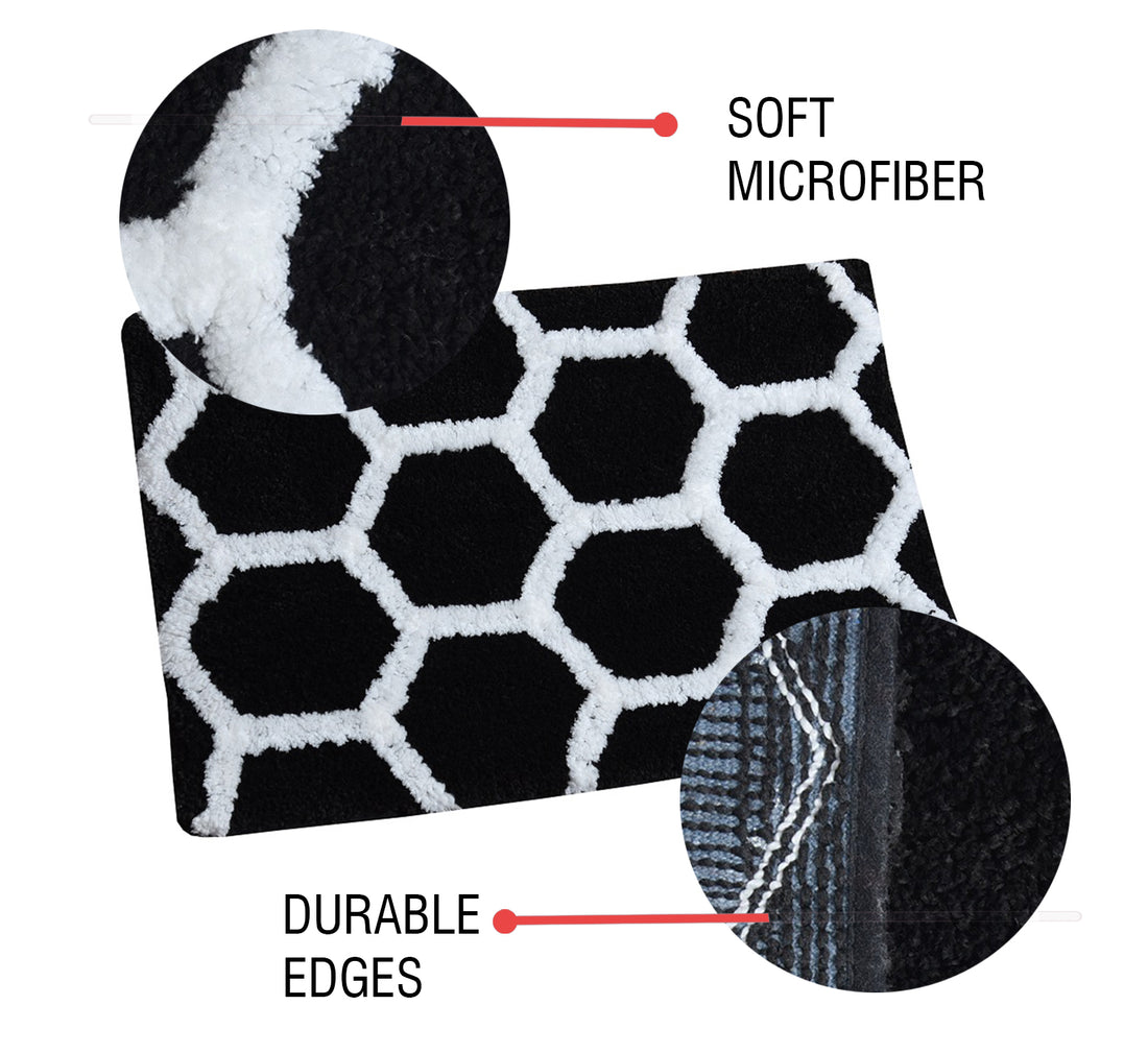 Glorious Super Soft Microfiber Anti Slip Bathmat, Black