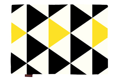 Yellow and Black Geometric HD Printed 4 Pcs Table Place Mat