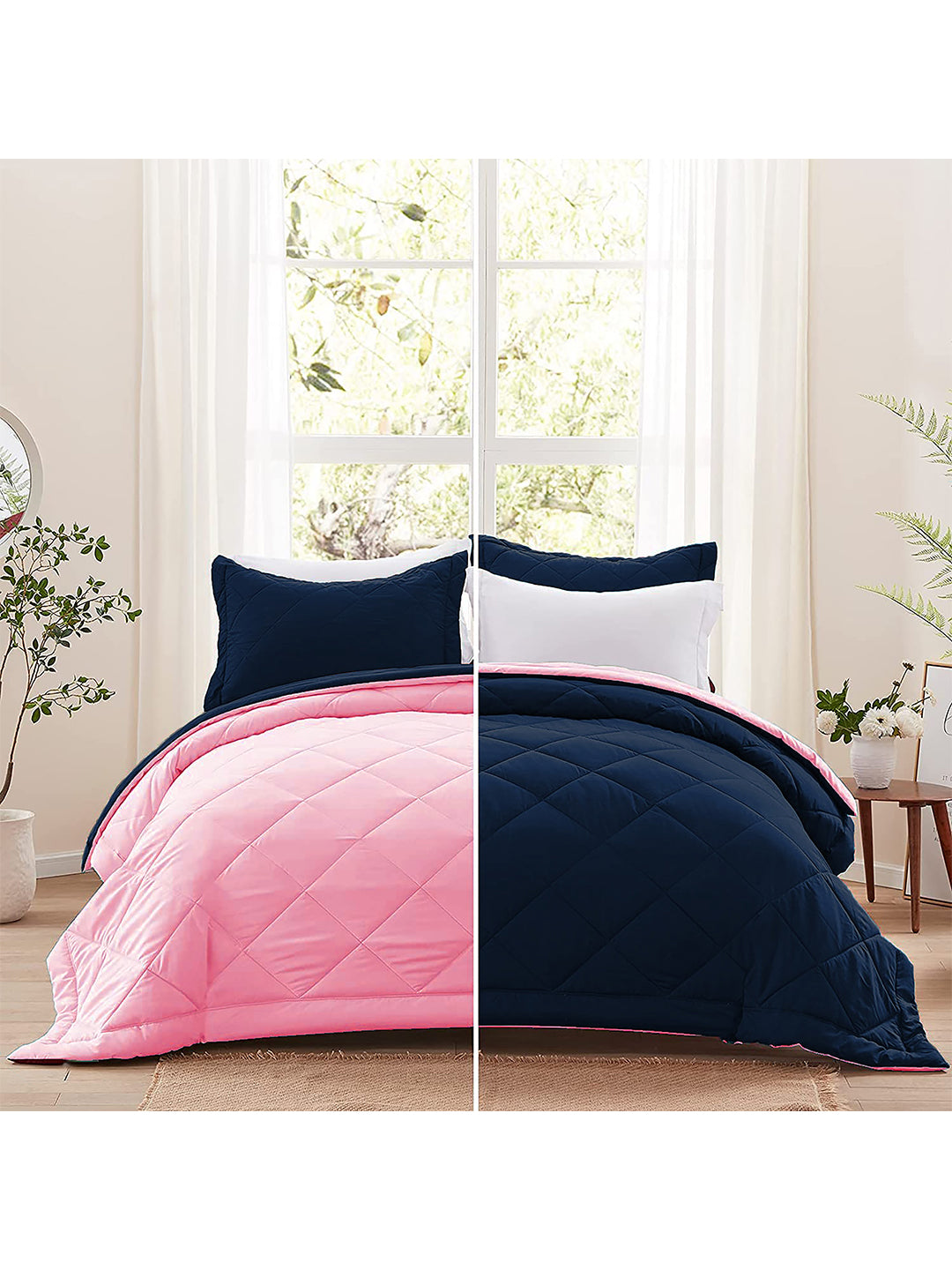AEROHAVEN 220 GSM Microfiber All-Weather Solid Colour Bed Reversible Comforter AC Quilt Blanket
