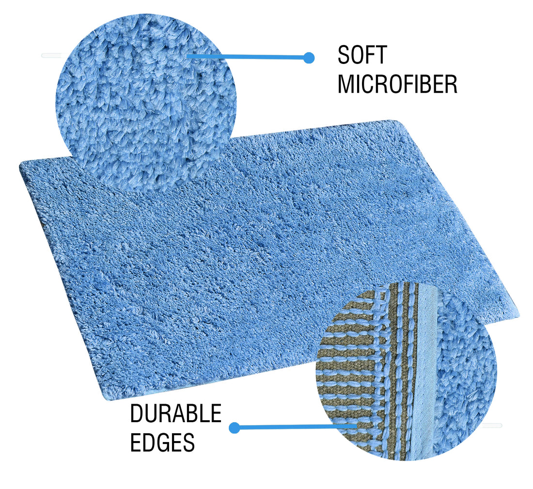 Soft Microfiber Anti Slip Bathmat, Aqua