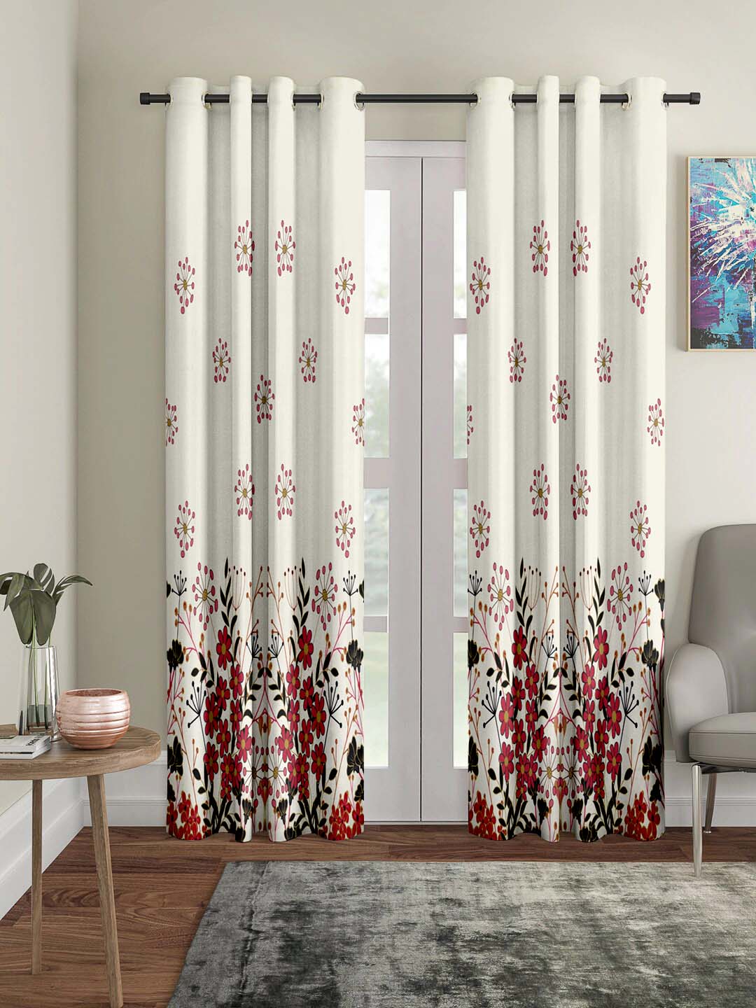 Polyester Digital Printed Grommet Room Darkening Curtains