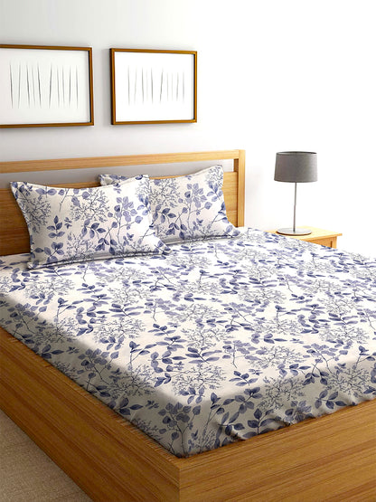 Glace Cotton Abstract Flat Single Bedsheet with 1 Pillow Cover