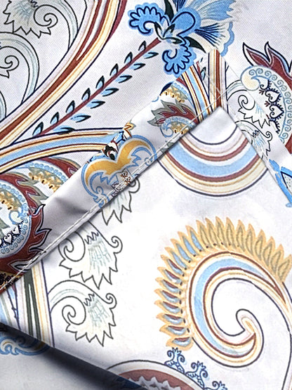 Glace Cotton Abstract Flat Single Bedsheet with 1 Pillow Cover