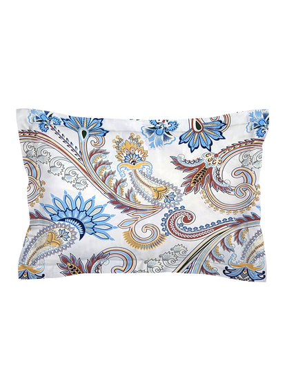 Glace Cotton Abstract Flat Single Bedsheet with 1 Pillow Cover