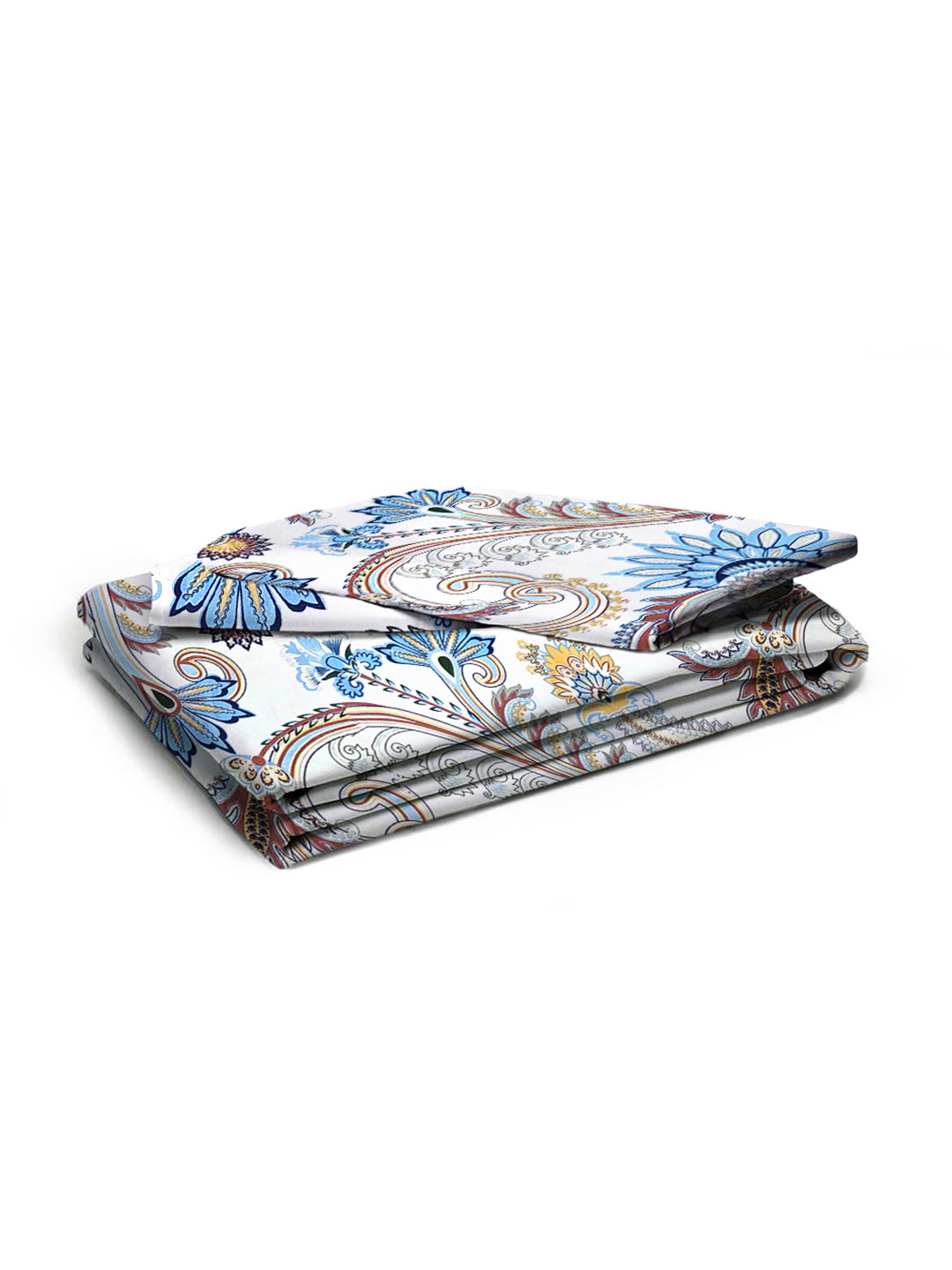 Glace Cotton Abstract Flat Fitted Bedsheet with 2 Pillow Covers