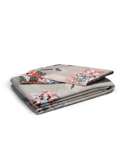 Glace Cotton Abstract Flat Double Bedsheet with 2 Pillow Covers