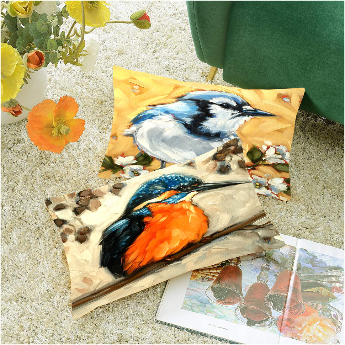 Set of2 Decorative Hand Made Polyester Velvet Throw/Pillow Cushion Covers