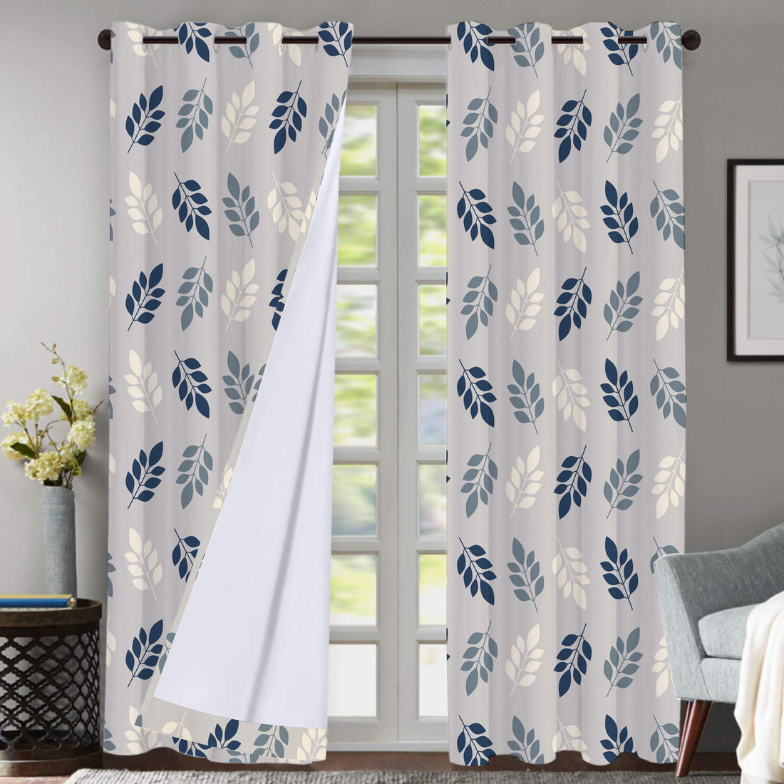 Polyester Digital Printed Grommet Room Darkening Curtains