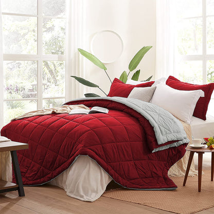 AEROHAVEN 220 GSM Microfiber All-Weather Solid Colour Bed Reversible Comforter AC Quilt Blanket