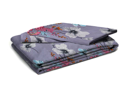 Glace Cotton Abstract Flat Single Bedsheet with 1 Pillow Cover
