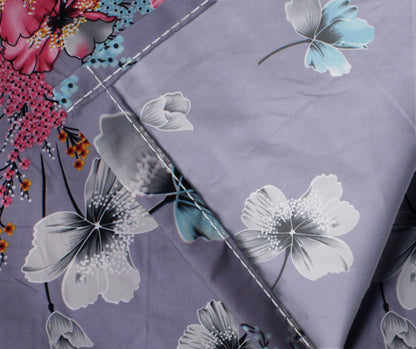 Glace Cotton Abstract Flat Fitted Bedsheet with 2 Pillow Covers
