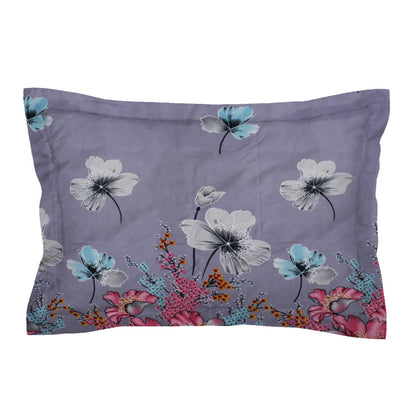 Glace Cotton Abstract Flat Fitted Bedsheet with 2 Pillow Covers