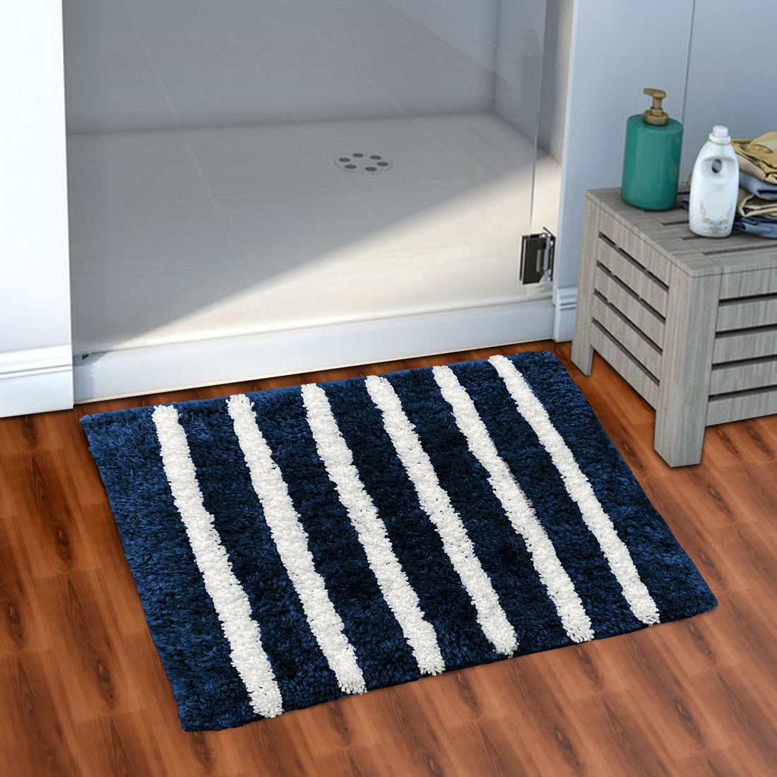 Glorious Super Soft Microfiber Anti Slip Bathmat, Navy