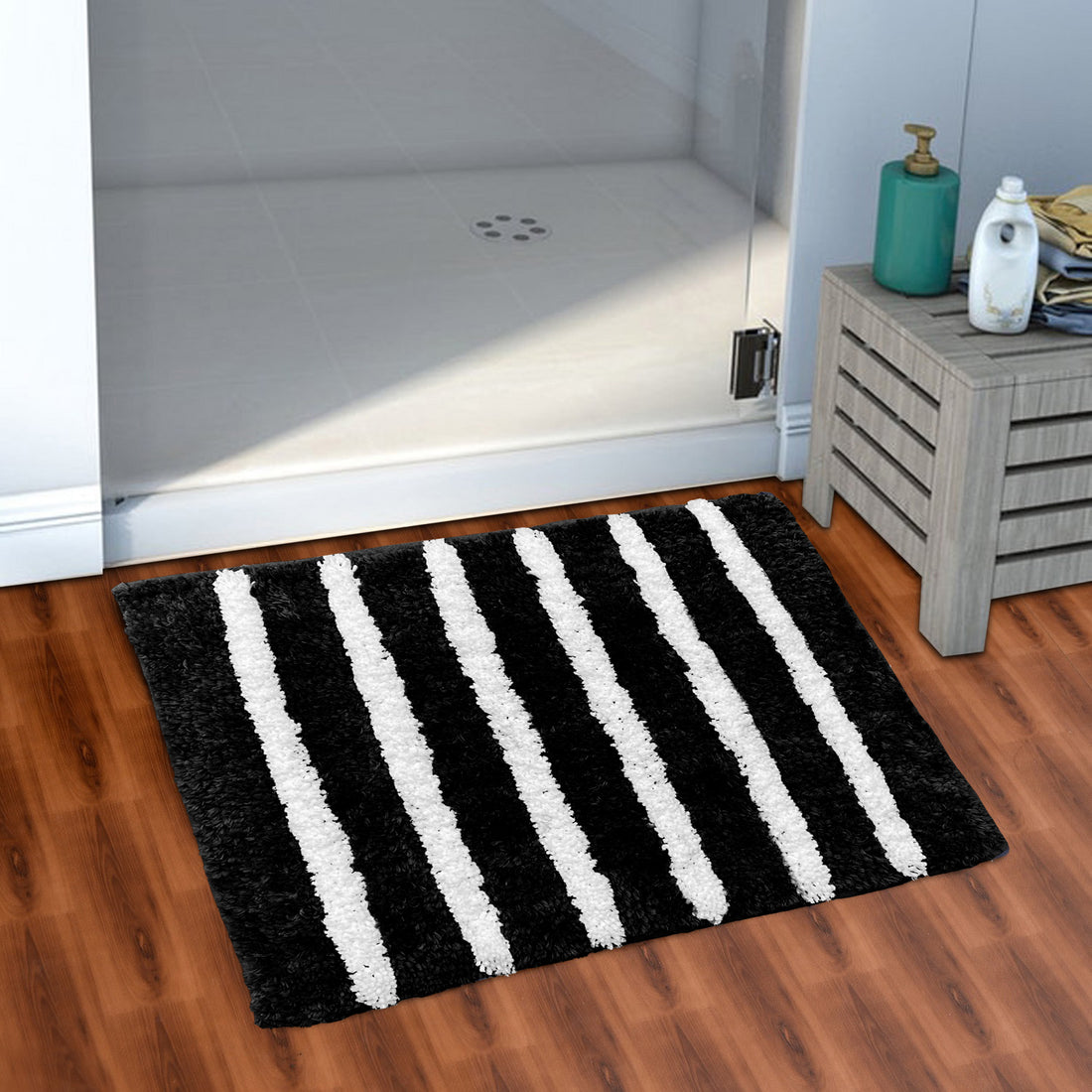 Glorious Super Soft Microfiber Anti Slip Bathmat, Black