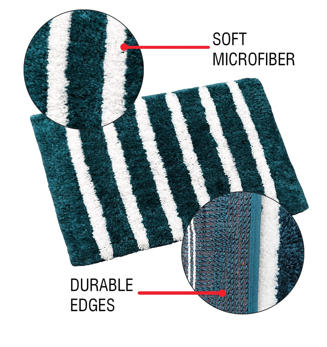 Glorious Super Soft Microfiber Anti Slip Bathmat, Teal