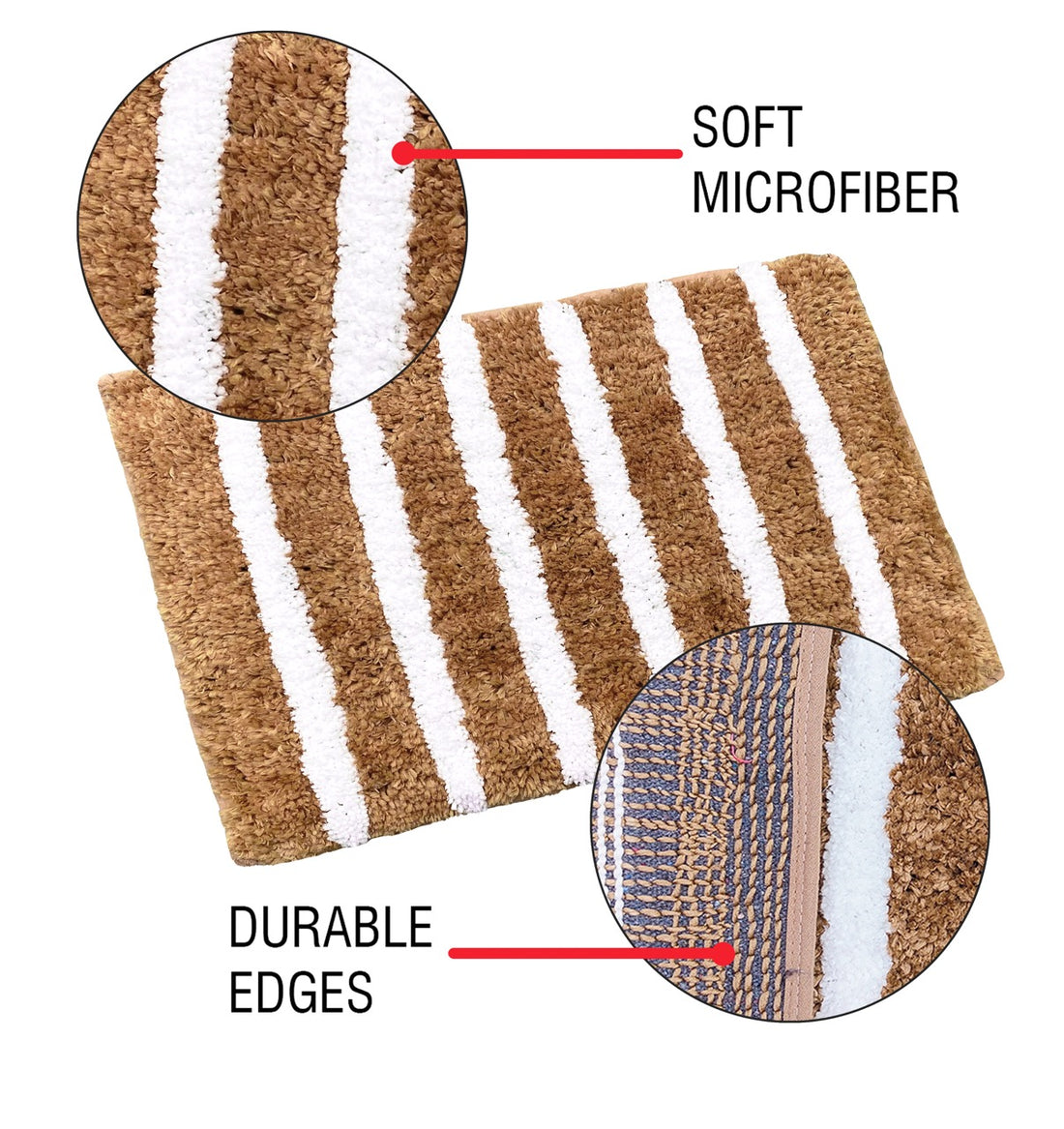 Glorious Super Soft Microfiber Anti Slip Bathmat, Coffee