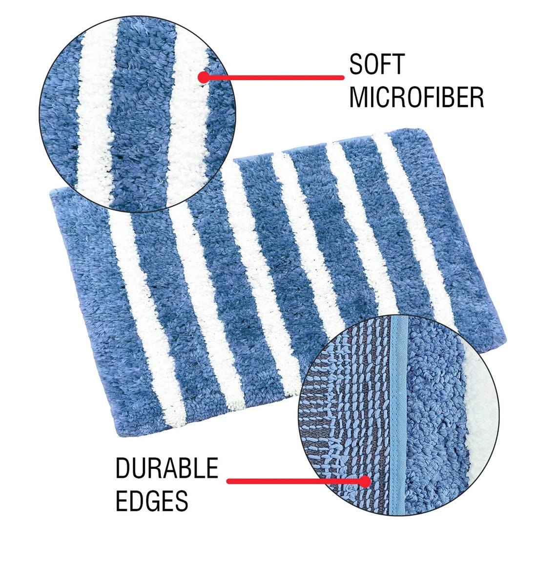 Glorious Super Soft Microfiber Anti Slip Bathmat, Aqua