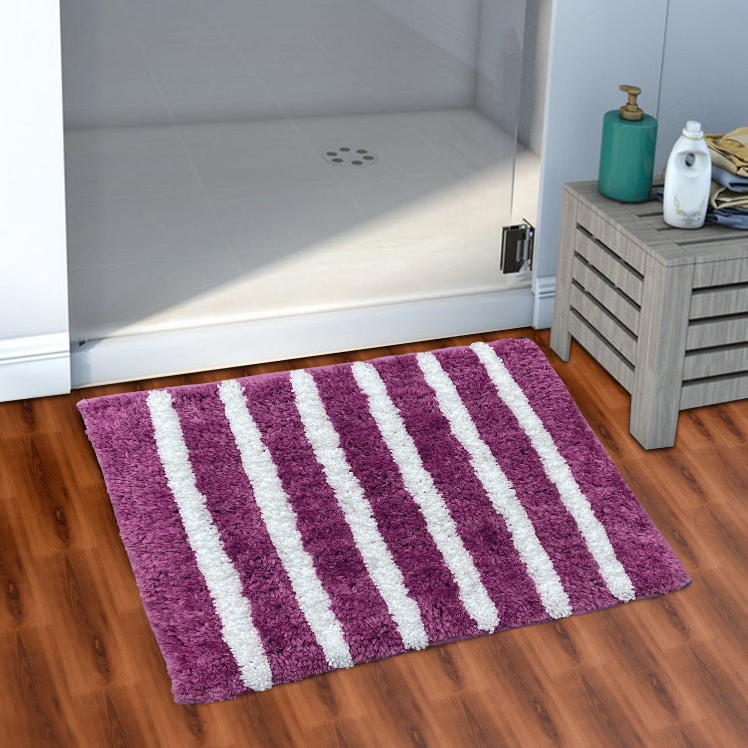 Glorious Super Soft Microfiber Anti Slip Bathmat, Wine