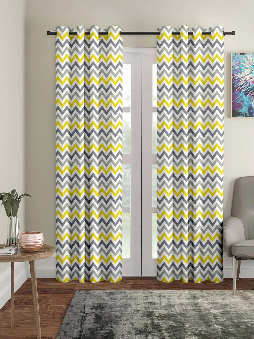 Polyester Digital Printed Grommet Room Darkening Curtains