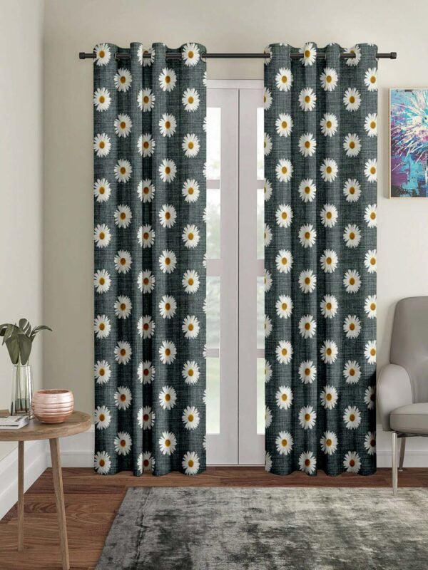 Polyester Digital Printed Grommet Room Darkening Curtains