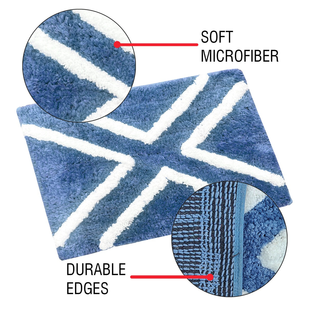 Glorious Super Soft Microfiber Anti Slip Bathmat, Aqua