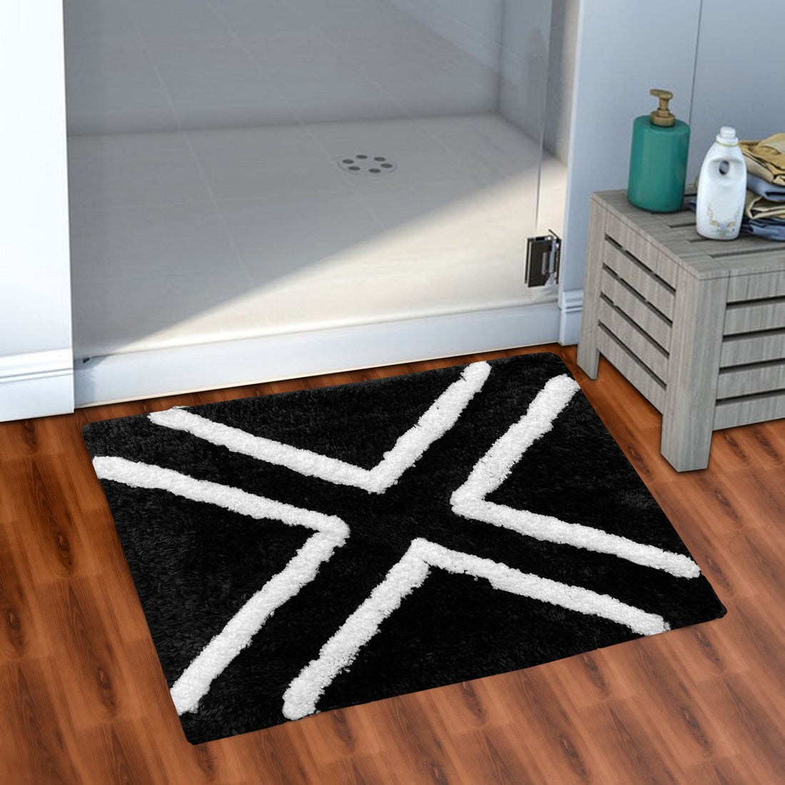 Glorious Super Soft Microfiber Anti Slip Bathmat, Black