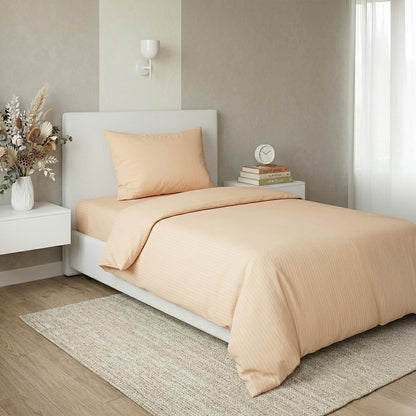 AEROHAVEN Glace Cotton Solid Bedsheet Set – Peach, SingleBed