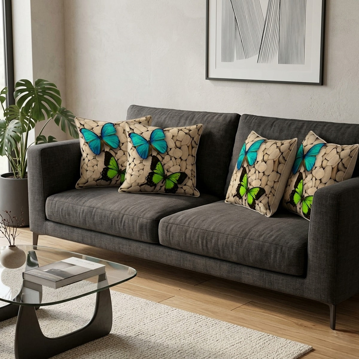 Set of 5 Jute Throw Pillow/Cushion Covers