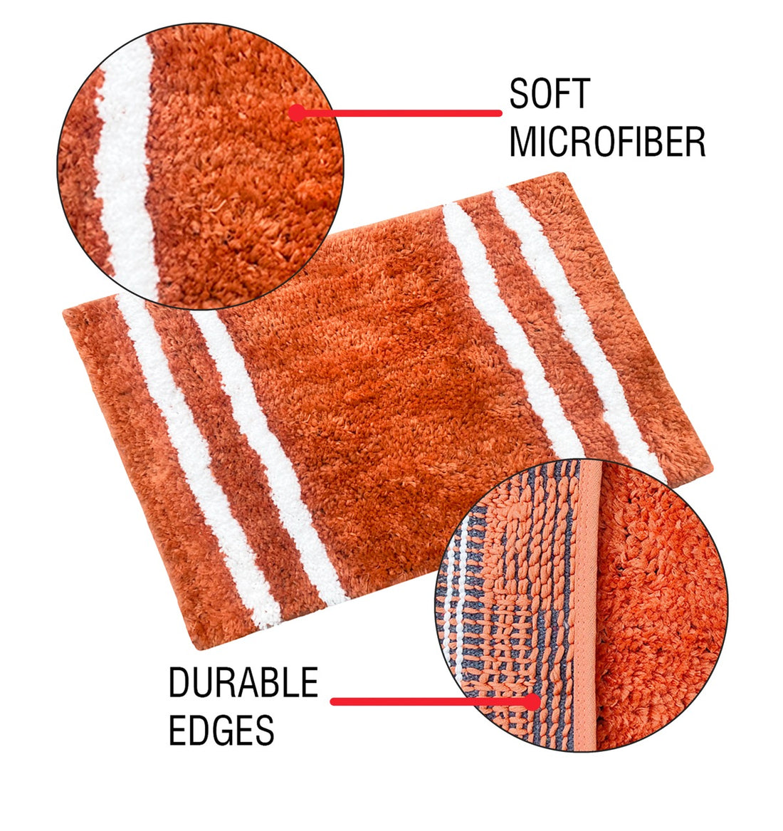 Glorious Super Soft Microfiber Anti Slip Bathmat, Peach