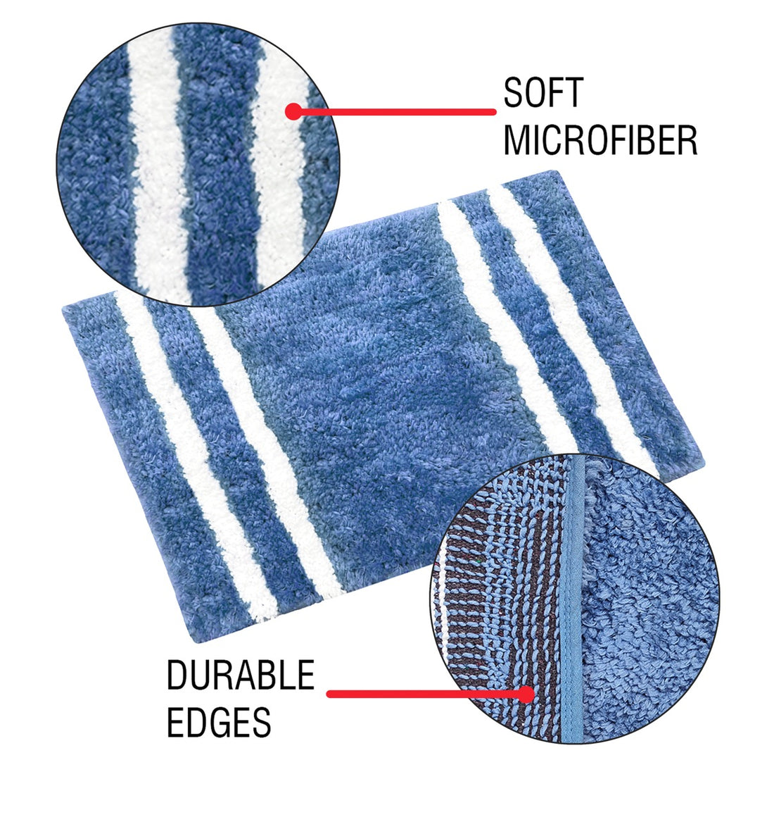 Glorious Super Soft Microfiber Anti Slip Bathmat, Aqua